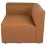 4 Seater Left Hand Facing Corner Modular Sofa in Tan Faux Leather - Hendrix