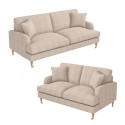 BUN/SOF157/84561 Beige Fabric 3 Seater & 2 Seater Sofa Set - Payton