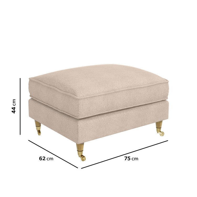 Beige Fabric 3 Seater Sofa and Footstool Set - Payton