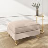 Beige Fabric Love Seat and Footstool - Payton