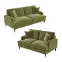 Olive Green Velvet 3 & 2 seater Sofa Set - Payton