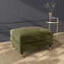 Olive Velvet 3 Seater Sofa and Footstool Set - Payton