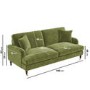 Olive Velvet 3 Seater Sofa and Footstool Set - Payton