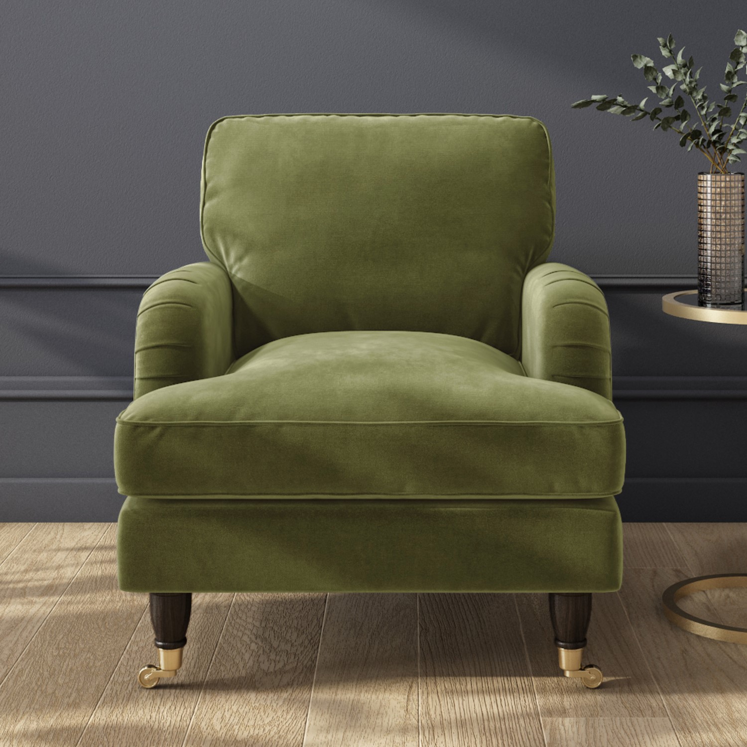 Velvet armchair cheap discount