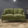 Olive Green Velvet 3 Seater 2 Seater Armchair & Footstool Set - Payton