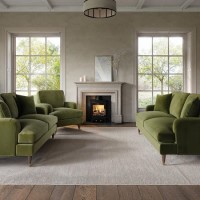Olive Green Velvet 3 Piece Sofa Set - Payton Olive Green Velvet 3 Piece Sofa Set - Payton