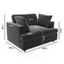 Charcoal Velvet Love Seat and Footstool Set - August 