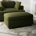 AUG002 Large Olive Green Velvet Footstool - August
