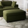 Left Hand Chaise Corner Sofa and Footstool Set in Green Velvet - August