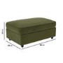 Left Hand Chaise Corner Sofa and Footstool Set in Green Velvet - August