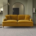 BUN/SOF181/93399 Mustard Velvet 3 Piece Sofa Set - Payton