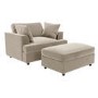 Mink Velvet Love Seat and Footstool set - August