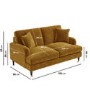 Mustard Velvet 2 Seater Sofa and Footstool Set - Payton