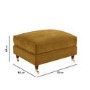 Mustard Velvet 2 Seater Sofa and Footstool Set - Payton