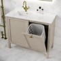 1000mm Beige Freestanding Vanity Unit with Basin and Laundry Hamper - Sofia