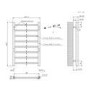 Gunmetal Grey Towel Radiator 800 x 500mm with Pipe Kit and Straight Valves - Sonoran