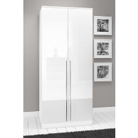 Space White High Gloss 2 Door Wardrobe