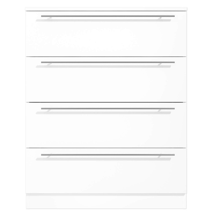 Space White High Gloss Wardrobe + 2 Bedside Tables + Chest of Drawers