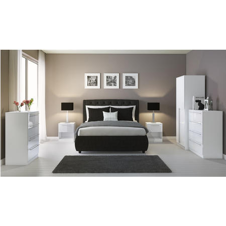 Space White High Gloss 2 Door Wardrobe