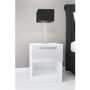 Space White High Gloss 1 Drawer Bedside Table