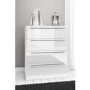 Space White High Gloss Wardrobe + 2 Bedside Tables + Chest of Drawers