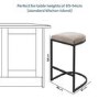 Set of 3 Mink Velvet Kitchen Stool - 66cm - Stella