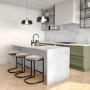 Set of 3 Mink Velvet Kitchen Stool - 66cm - Stella
