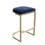 Set of 3 Navy Blue Velvet Kitchen Counter Stool - 66cm - Stella