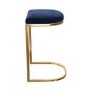 Set of 3 Navy Blue Velvet Kitchen Counter Stool - 66cm - Stella