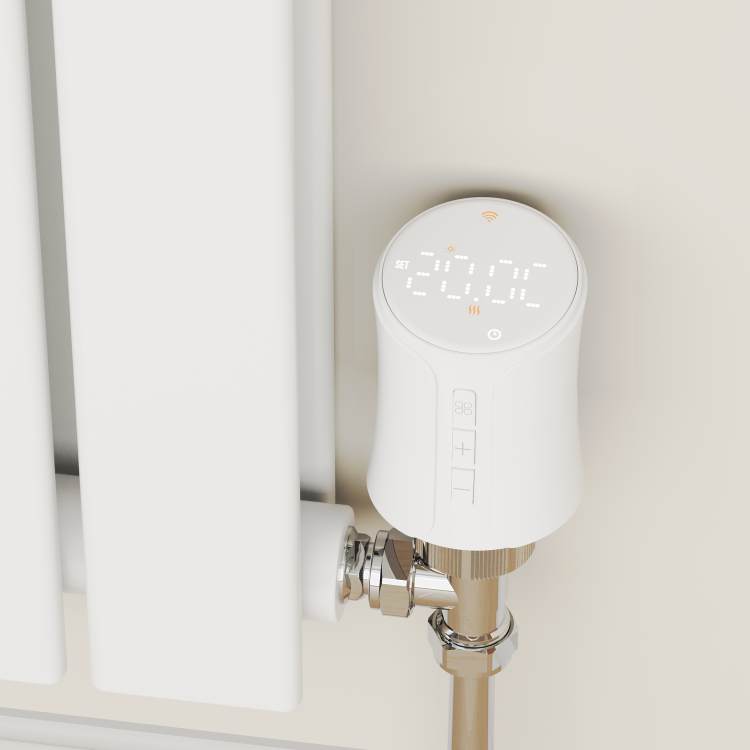 electriQ Smart TRV Valves (2 Pairs) with Zigbee Hub - White