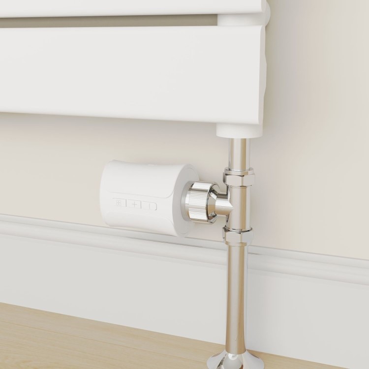 electriQ Smart TRV Valves (2 Pairs) with Zigbee Hub - White