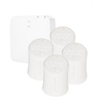 electriQ Smart TRV Valves (4 Pairs) with Zigbee Hub - White