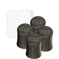 electriQ Smart TRV Valves (4 Pairs) with Zigbee Hub - Black