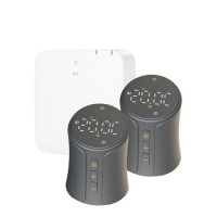 electriQ Smart TRV Valves (2 Pairs) with Zigbee Hub - Anthracite