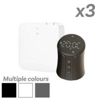 electriQ Smart TRV Valves (Pack of 3 Valves) with Zigbee Hub - 3 x White