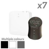 electriQ Smart TRV Valves (Pack of 7 Valves) with Zigbee Hub - 2 x White / 5 x Anthracite