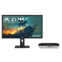 Refurbished HP Prodesk 600 G4  Windows 11 Professional Mini Desktop with electriQ 28" 4K UHD  Monitor 