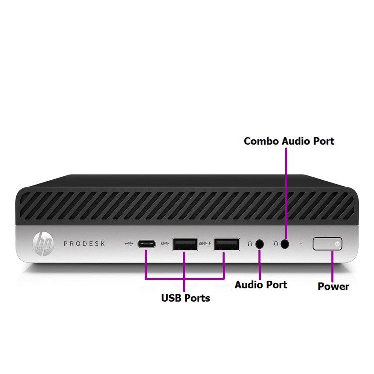 Refurbished HP Prodesk 600 G4  Windows 11 Professional Mini Desktop with electriQ 28" 4K UHD  Monitor 