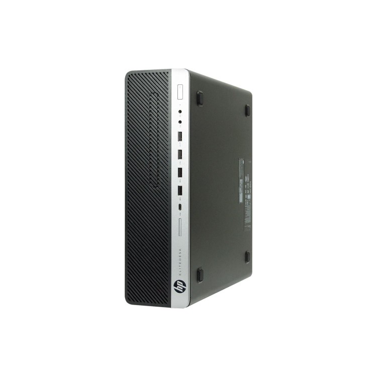 Refurbished HP EliteDesk 800 G3 SFF Windows 10 Pro Desktop with electriQ Eiq-24FHD75IS - 23.8" FHD Monitor