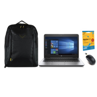 Refurbished HP EliteBook 840 G3 Ultrabook Core i5 6th gen 8GB 256GB 14 Inch Windows 10 Pro Laptop with Laptop Backpack with Genius NX-7000 Wireless Mouse Black