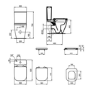 Ideal Standard i.life S Close Coupled Rimless Short Projection Open Back Toilet With Soft Close Seat