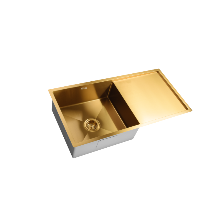 Tamara Brushed Brass with Drainer and Olney BB Pull Out Tap