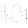 Tamara Black with Drainer and Olney Matt Black Pull Out Tap