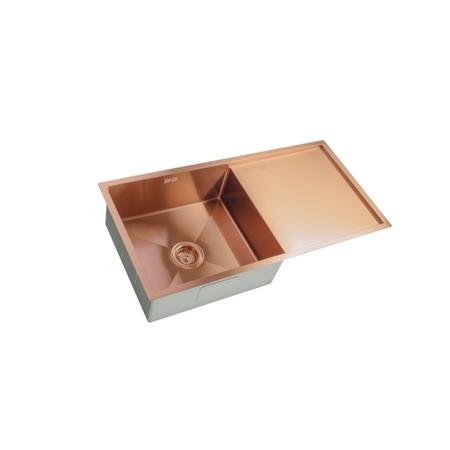 Tamara Copper with Drainer and Elwood Matt Black Tap