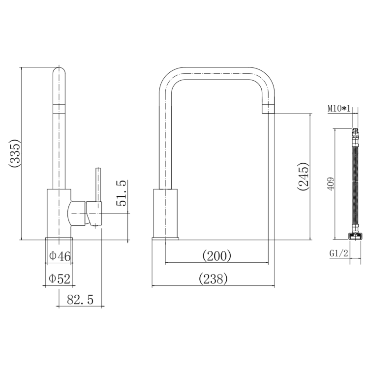 Tamara Copper with Drainer and Elwood Matt Black Tap