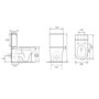 Close Coupled Rimless Closed Back Toilet with Tornado Flush - Tanya