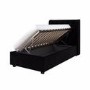 Black Velvet Single Side-Lift Ottoman Bed - Taylor