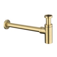 Brushed Brass Round Basin Bottle Trap - Arissa Brushed Brass Round Basin Bottle Trap - Arissa