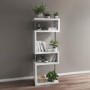 Artemis White High Gloss Bookcase with Geometric Shelf Design
