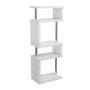 Artemis White High Gloss Bookcase with Geometric Shelf Design